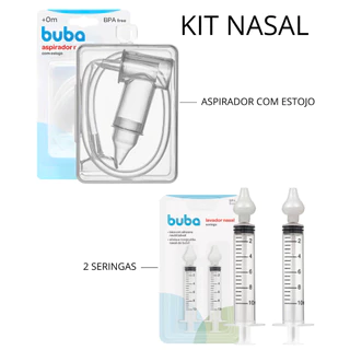 KIT Aspirador Nasal com Estojo + 2 Seringas com Ponta em Silicone BUBA em Oferta na Shopee