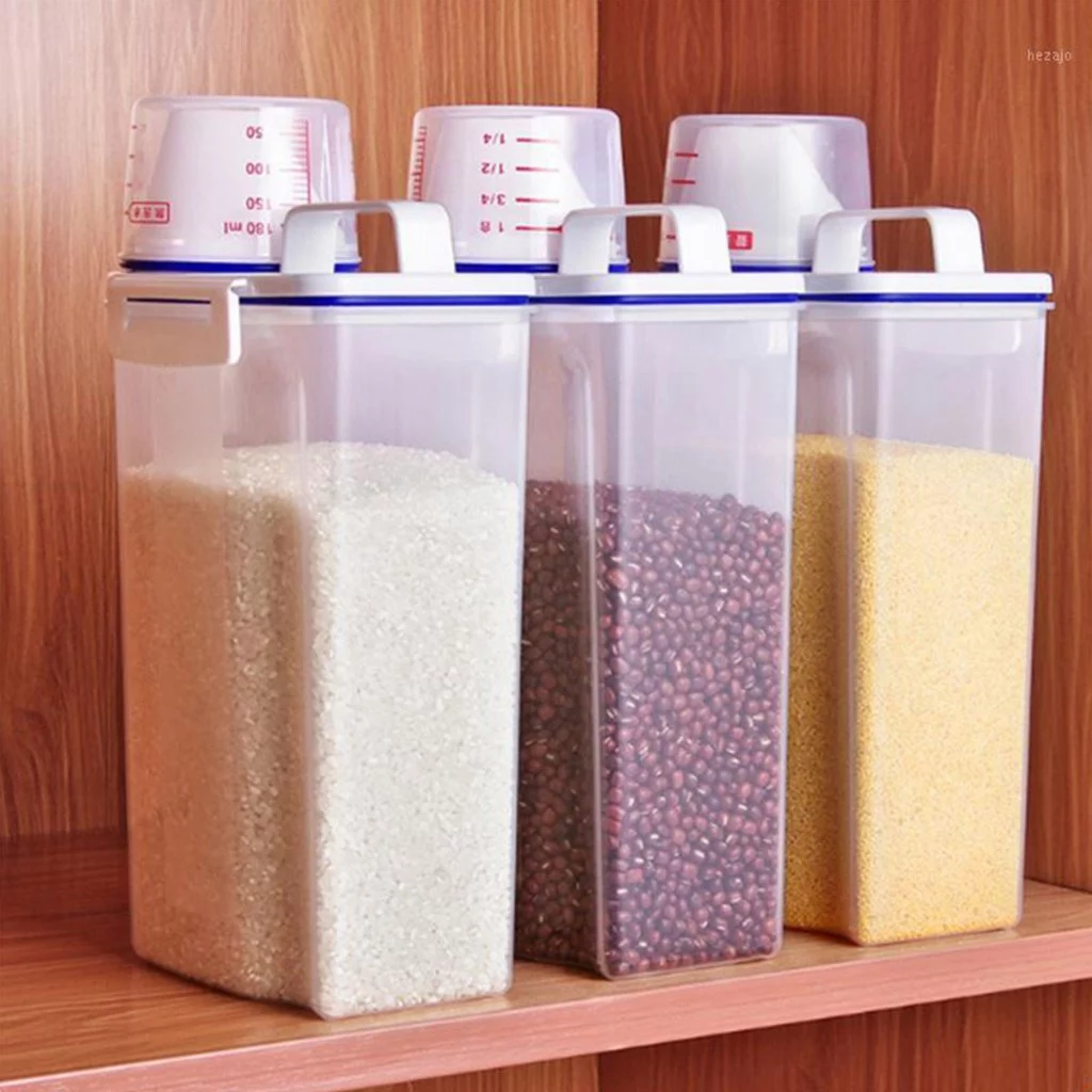 Pote Hermético Com Copo Medidor Dispenser Organizador Dosador Multiuso Porta Mantimentos 2L 1,5L