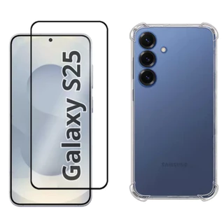 KIt Pelicula Vidro 3D Samsung S25 + Capa Anti Shock Capinha