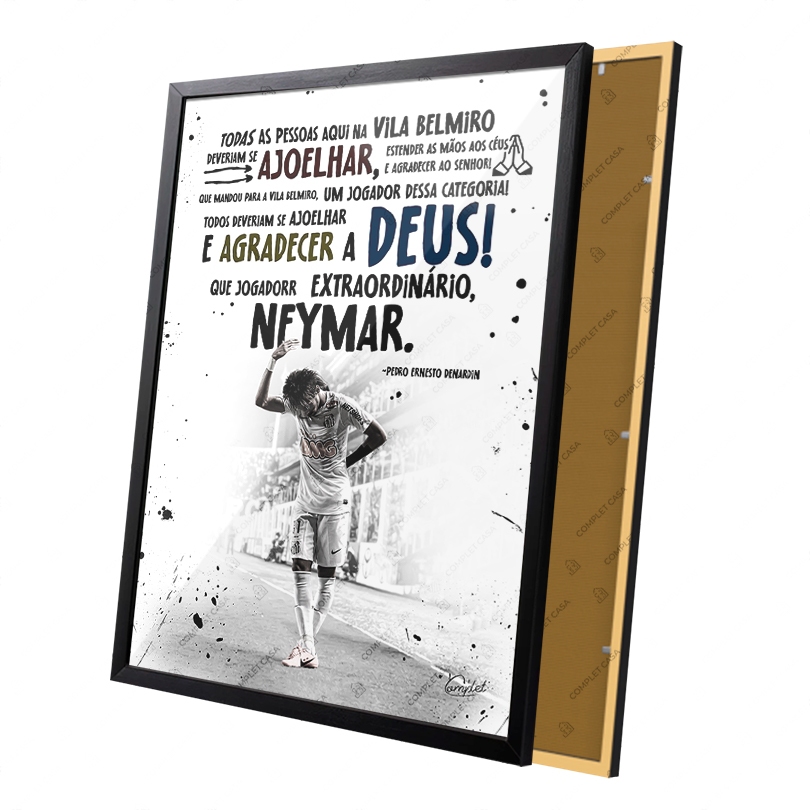 Quadro Ney Narração Histórica jogador extraordinário Vila Belmiro
