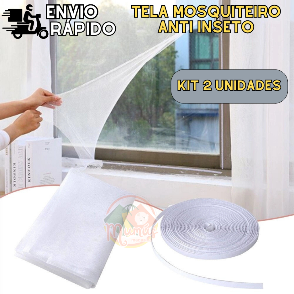Tela Mosquiteiro Anti Inseto 2 Unidades Para Janela Mosqueteira ...