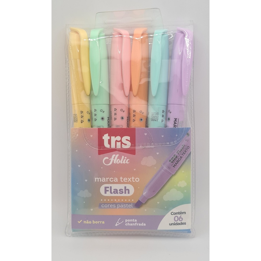 KIT Marca texto cores pastel flash - TRIS | Shopee Brasil