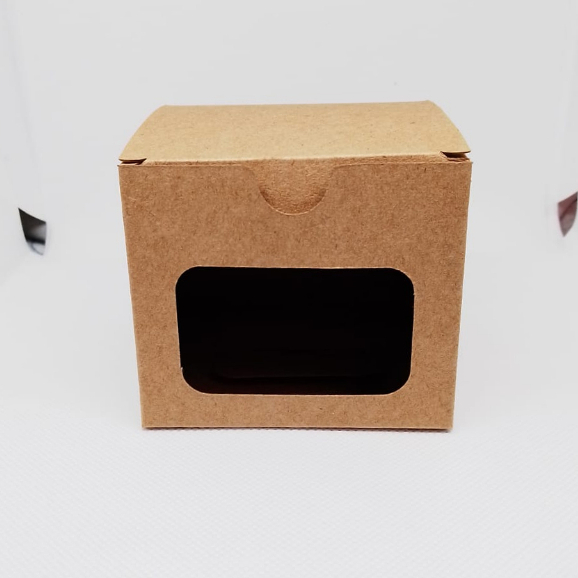 50 Caixas Para Velas Aromáticas 7,5cmx7,5cmx6,5cm para Pote Patê Kraft com Visor