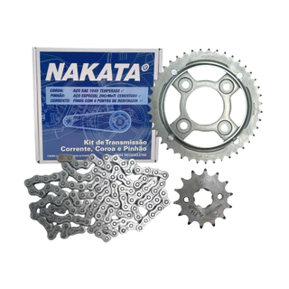 Kit Relação Transmissão CG Fan 125 2009 2010 2011 2012 2013 2014 2015 2016 2017 2018 Original Nakata