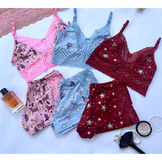 Pijama Baby Doll Curto Feminino de Verão com Alcinha e Estampado em Oferta na Shopee