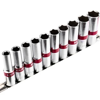 Jogo Soquete Encaixe 1/2 10/22mm 10 Peças Sextavado Longo 135909 MaxMulti
