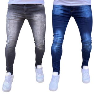 Kit 2 Calças Jeans Masculina Slim Original Elastano Premium