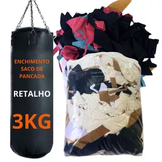 Enchimento para Saco de Pancadas e Almofada 3kg Retalho de Tecido Picado Absorção de Impacto