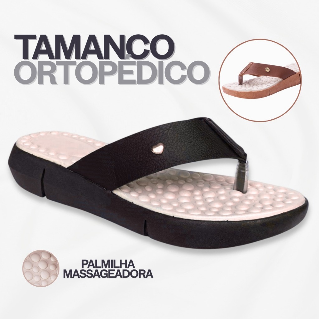 Tamanco Feminino Sandália Chinelo Ortopedico Massageador Para Esporão  tamanho 34 ao 40