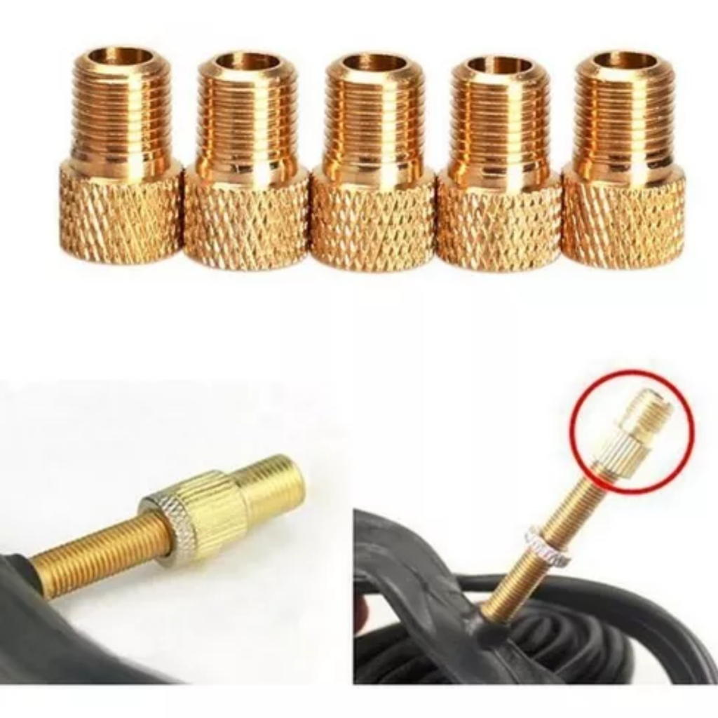 Kit 05 Adaptador de Bico Válvula Presta fina P/Bico Grosso d