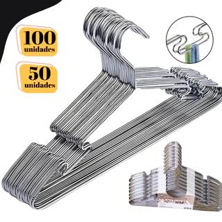 Kit Cabides Tintureiro Adulto Metal Aço Inox Unidades Cromado 100 50 ou 30 Unidades