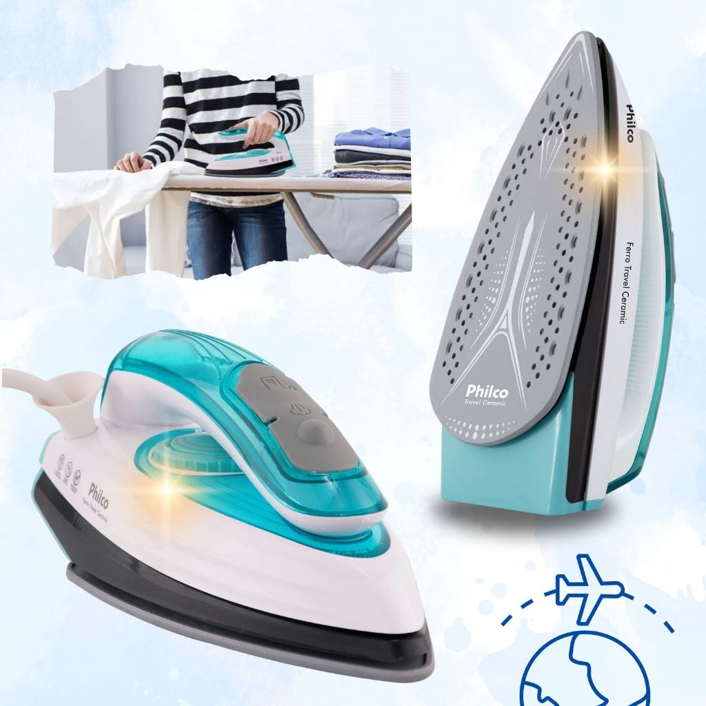 Ferro a Vapor Mini de Passar Roupas Portátil para Viagem Bivolt Cabe na ...