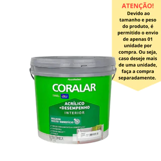 Tinta acrilica+desempenho Branco Coralar balde 15 litros Coral