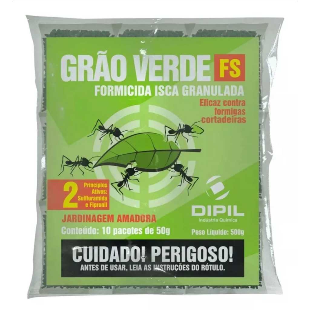 Kit 4 Pacotes de 500g - Mata Formiga Formicida Isca Grão Verde | Veneno ...