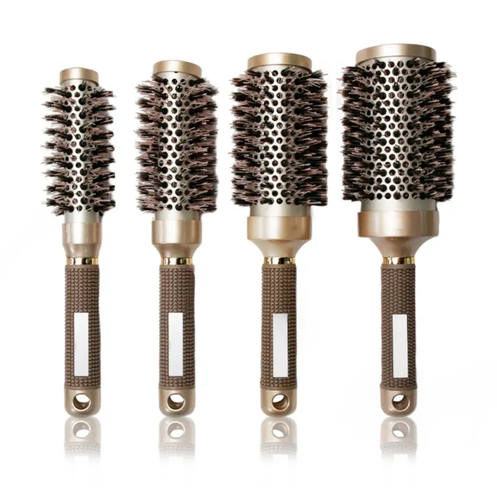 Escova Profissional Redonda com Cerdas Duplas Nylon e Javali para ...