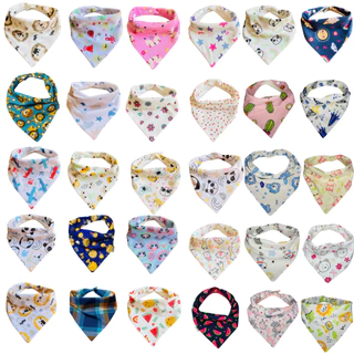 Kit C/10 Babadores Bandana Infantil Dupla Face em Oferta na Shopee