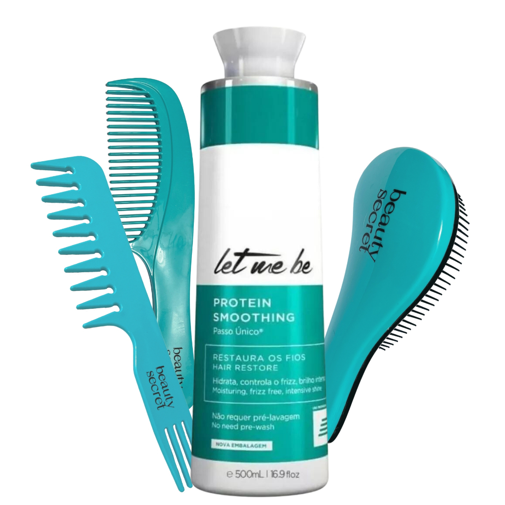 Kit Progressiva Let Me Be Protein Smoothing + Escova e Pente em Oferta na Shopee