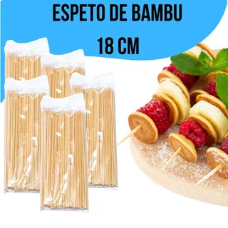 ESPETO 18CM SEKI DE BAMBU 2,5MM PALITOS AFIADOS 500 UNIDADES PACOTE