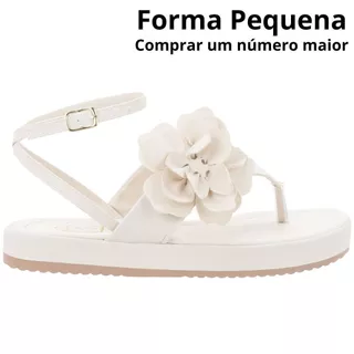 Sandália Flatform Feminina Asa Delta com Detalhe em Flor