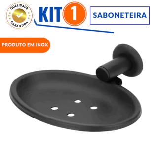 SABONETEIRA DE PAREDE AÇO INOX INOX PRETO FOSCO PARA BANHEIRO PROMOÇÃO