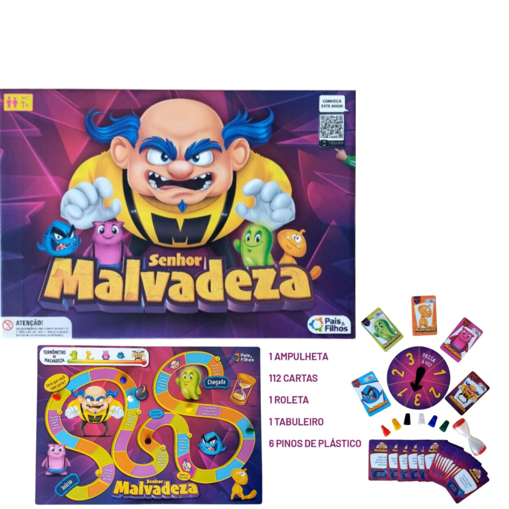 Jogo Senhor Malvadeza Infantil Tabuleiro Pais E Filhos Brinquedo ...