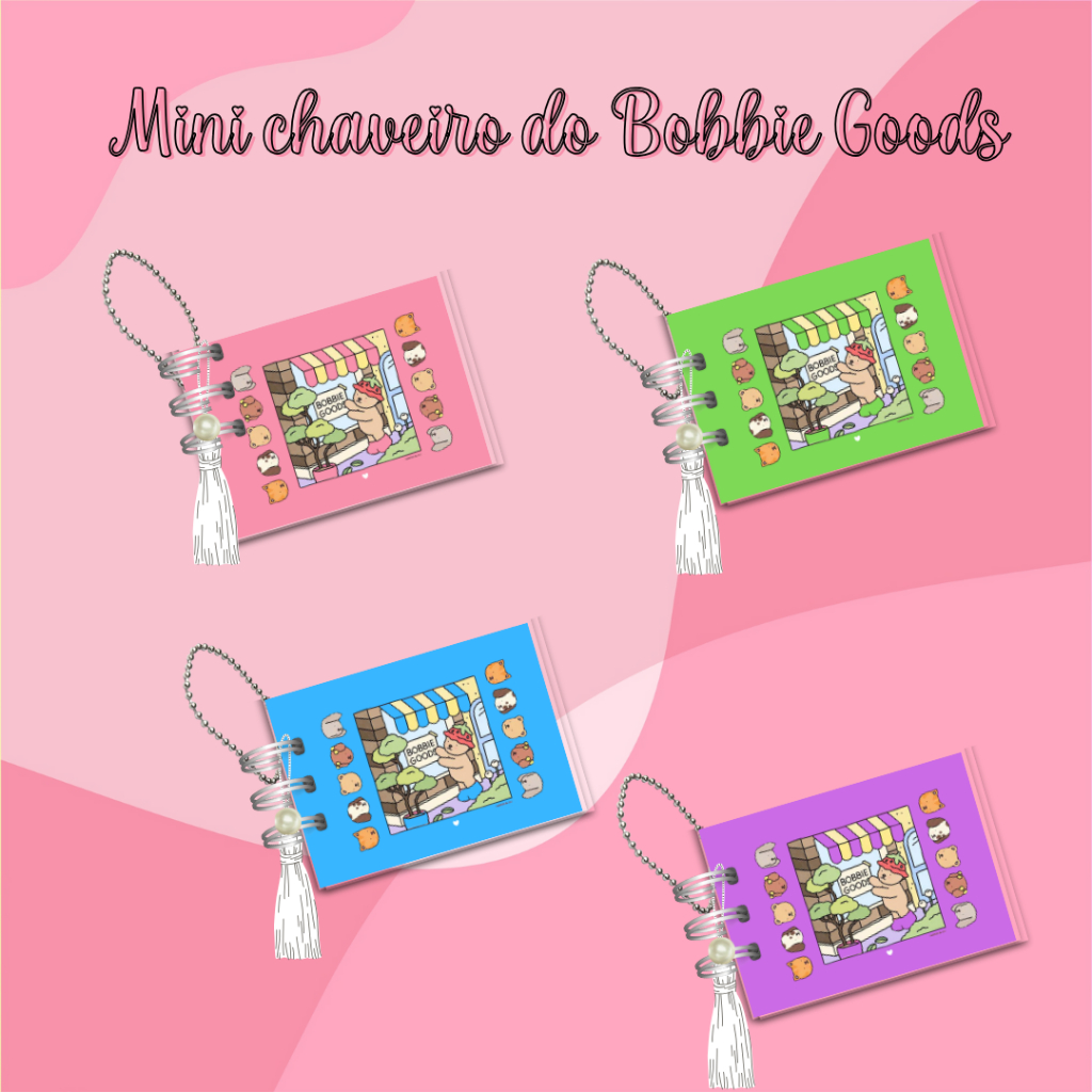 Mini chaveiro Bobbie Goods de colorir ou pintar com canetinhas folhas ...