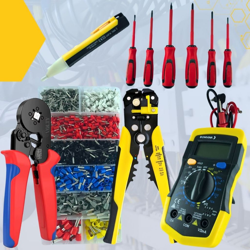 Multímetro Digital Alicate Desencapador Terminal Caneta Kit