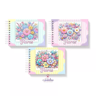 Livro de Colorir Flores 50 paginas folha grossa capa dura em Oferta na Shopee