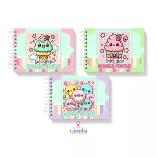 Livro de Colorir Doces kawai 50 paginas folha grossa capa dura em Oferta na Shopee