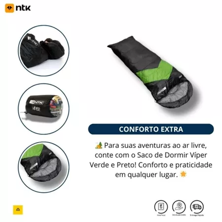 Kit Camping Nautika Saco De Dormir Víper Verde e  ...