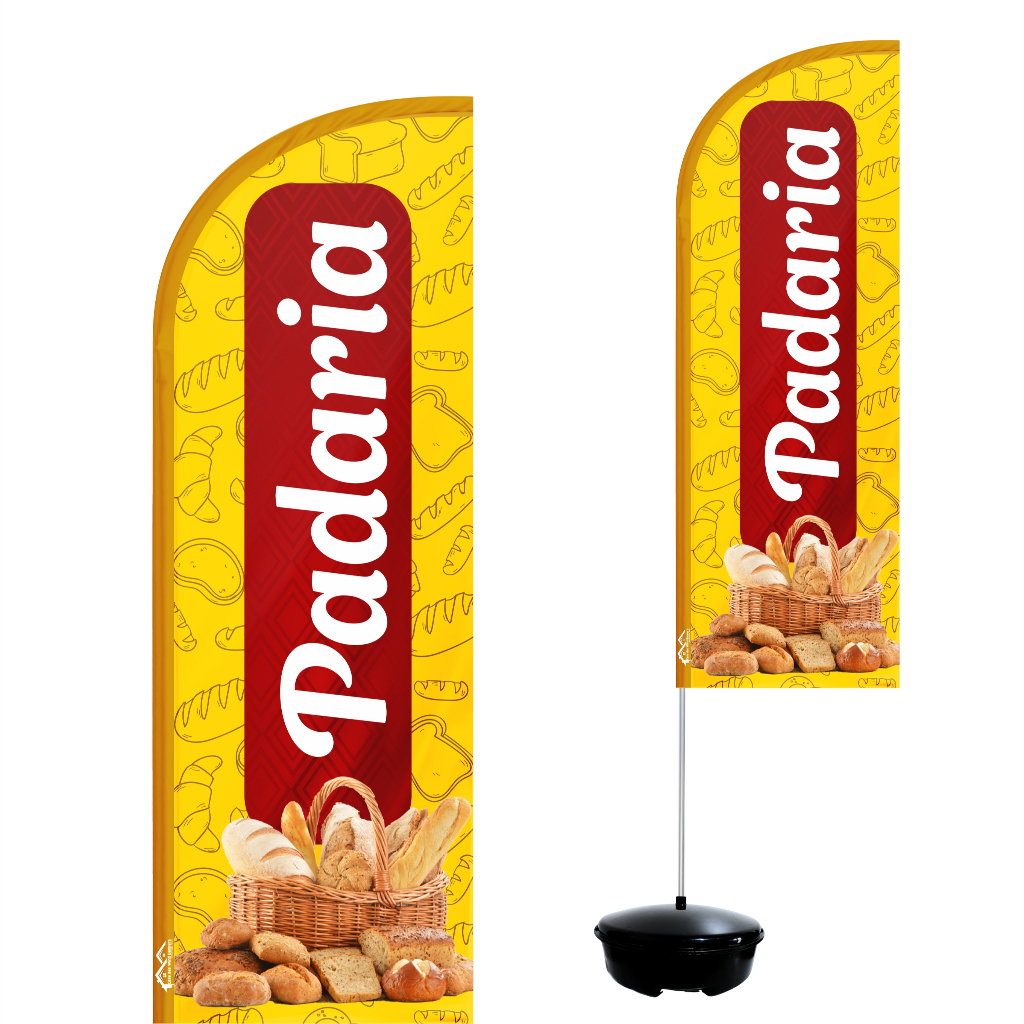 Wind Banner Completo 2,10m Padaria