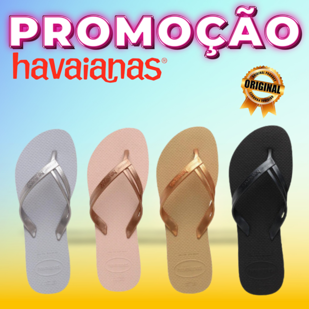 Chinelo Havaianas Feminino Elegance em PROMOÇÃO - ORIGINAL COM NOTA ...