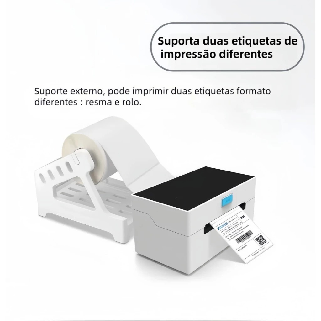 Impressora Térmica P/ Etiqueta Ecommerce Usb + 1 Rolo De Etiquetas ...