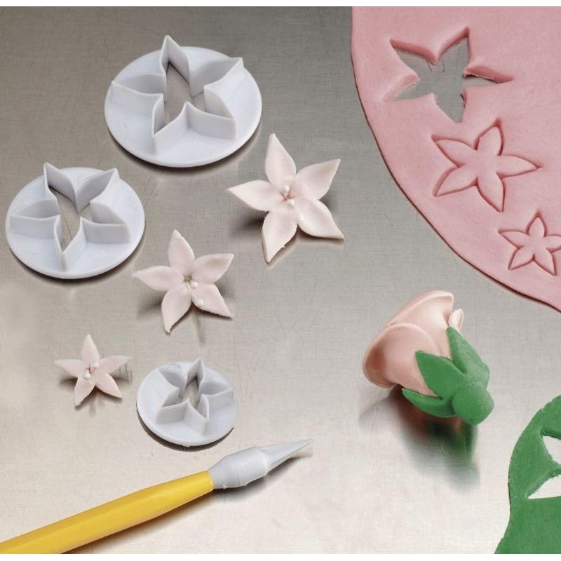 Kit cortador modelador sépala de rosa flor para pasta americ