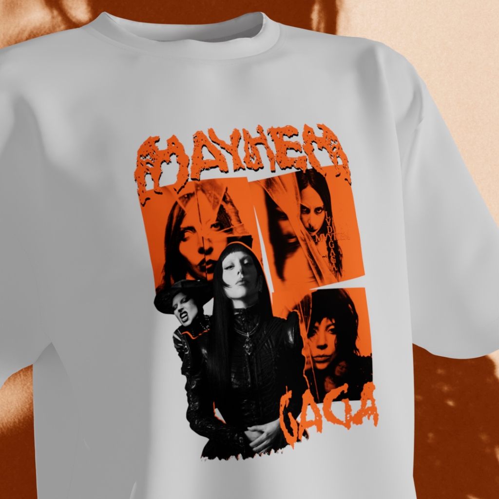 Camiseta Oficial Lady Gaga Mayhem - Producto Licenciado Bravado, Tejido Ligero, Corte Clásico, Manga Doble Puntada