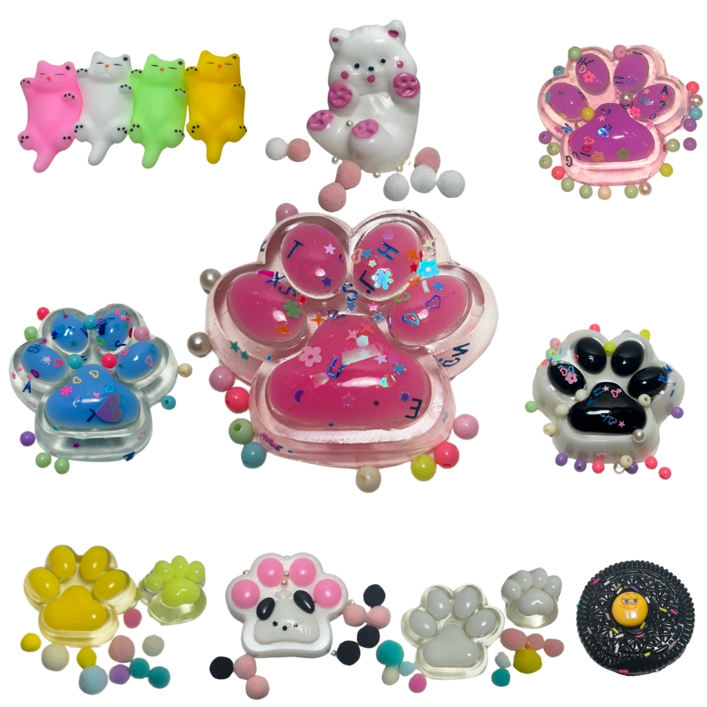 Squishy Brinquedos Sensoriais Slime de patinha e ursinho Squeeze Mochi ...