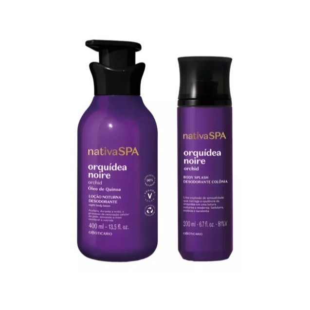 KIT Nativa SPA Orquidea Noire: Loção Corporal 400ml + Body Splash Corporal 200ml em Oferta na Shopee