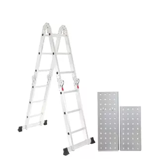 Escada Articulada 4x3 De Alumínio Multifuncional 12 Degraus + Plataforma