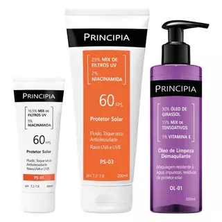Principia Kit Limpeza e Proteção solar - PS-01 FPS 60+ Óleo de Limpeza em Oferta na Shopee