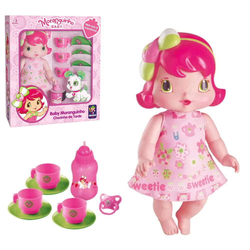 Boneca Baby Moranguinho Cheirosinha No Chazinho da Tarde com 8