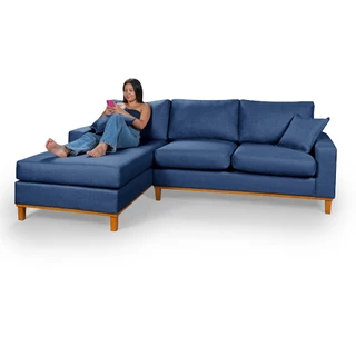 Sofá Amsterdã Living Com Chaise Lado Direito Em Linho em Oferta na Shopee