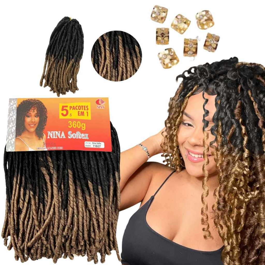 Nina Softex 360g Cabelo Cacheados Tranças Entrelace Box Braid Crochet ...