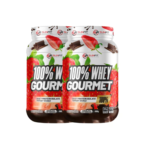 KIT 2 UNIDADES WHEY Protein Gourmet 100% Isolado Low Carb Pote 900g - SUNFIT