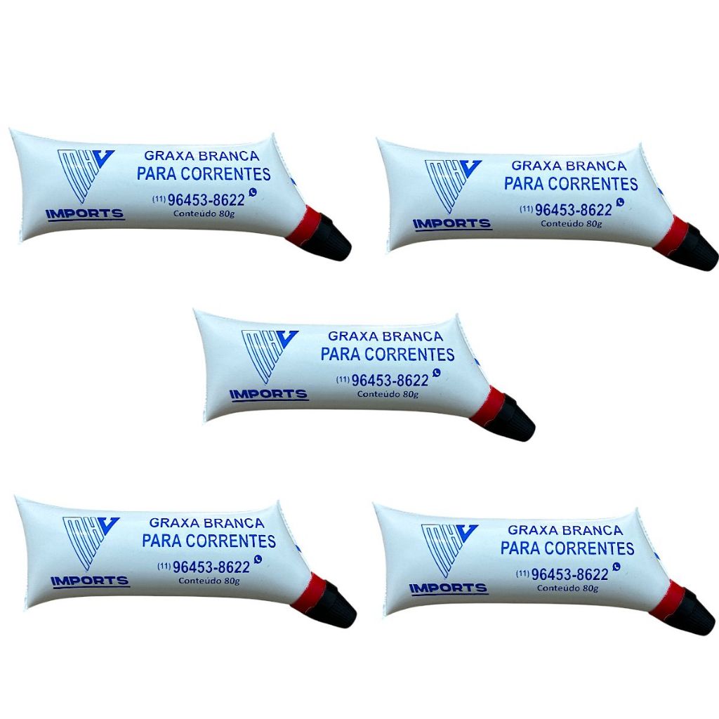 5 Graxa Lubrificante Para Corrente De Transmissão Branca Moto Bike ...