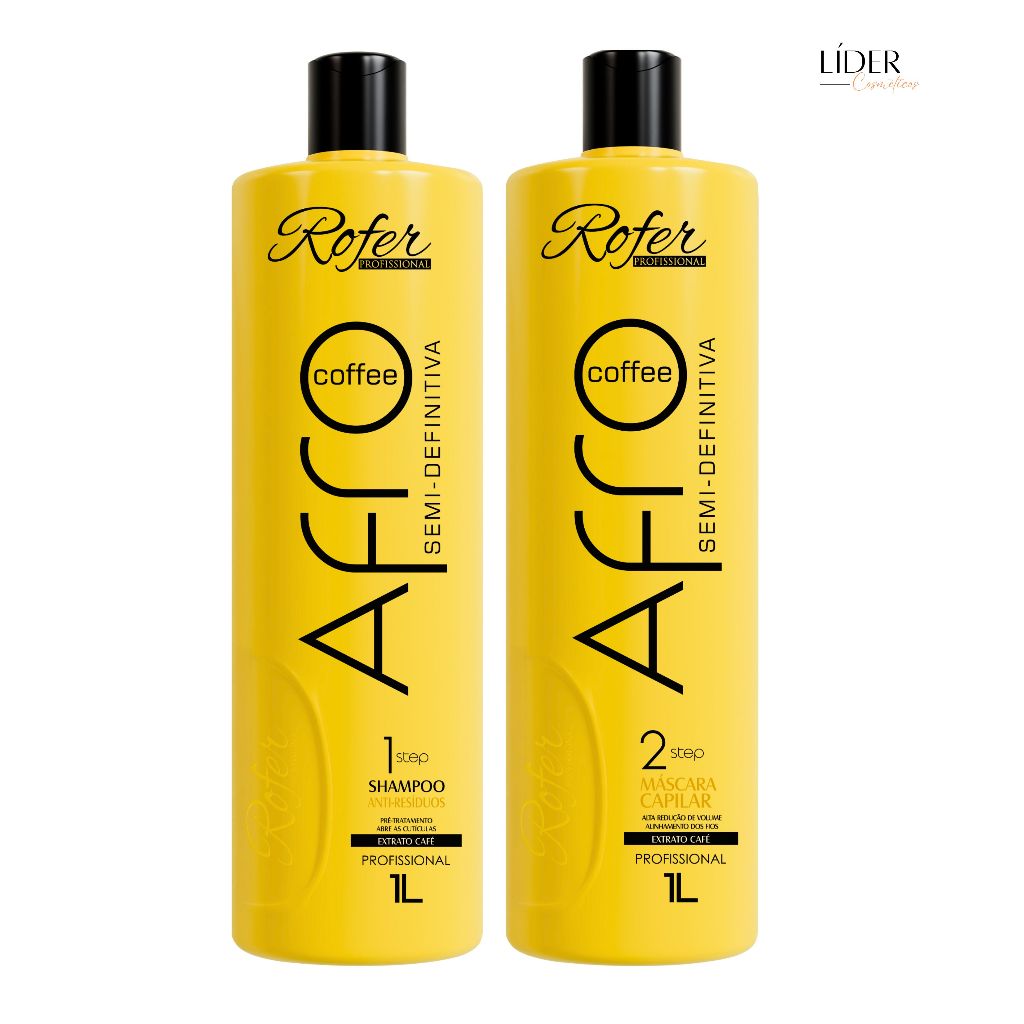 Rofer Progressiva Para Cabelos Afro 2x1000ml Coffe Gloss | Shopee Brasil