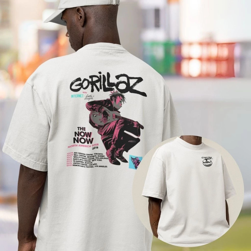 Camiseta Basica e OVERSIZED Gorillaz The Now North America Demon