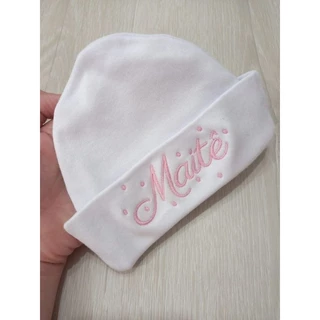 Touca Personalizada Bordada para bebê recém nascido