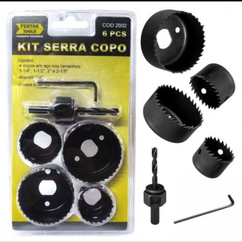 Kit Jogo Serra Copo Profissional Vários tamanhos Fertak11877 | Shopee ...