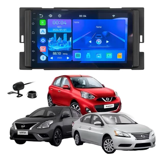 Central Multimidia Android Carplay GPS Nissan Versa March 2014 2015 2016 2017 + Moldura + Câmera de ré