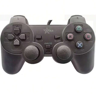 Controle PS2 Playstation 2 Com Fio Preto Joystick Gamepad Compatível Dual Shock Video Game